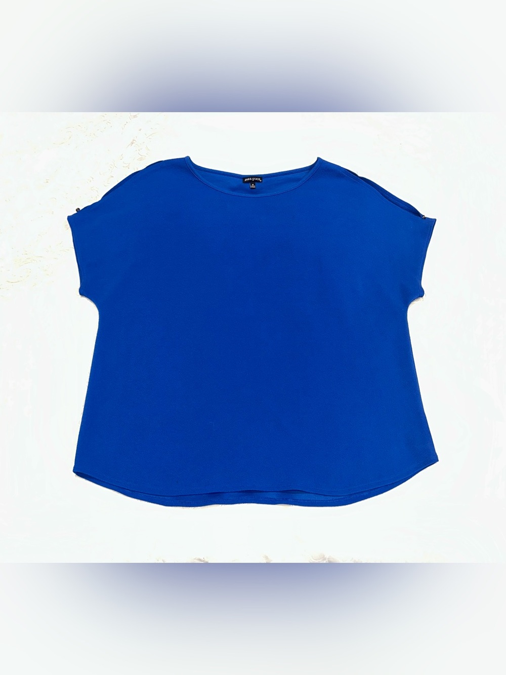 Ava & Grace Bold Cobalt Blue Short Sleeve Blouse